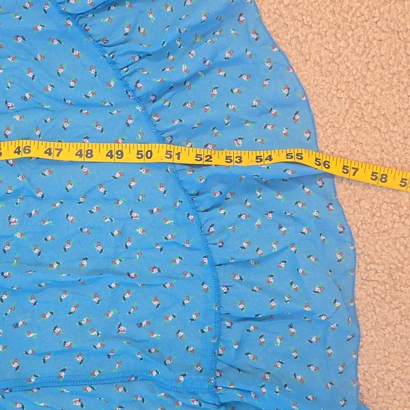 Karina Grimaldi Blue Floral High Low Spaghetti Strap Dress Size Medium - Picture 12 of 13